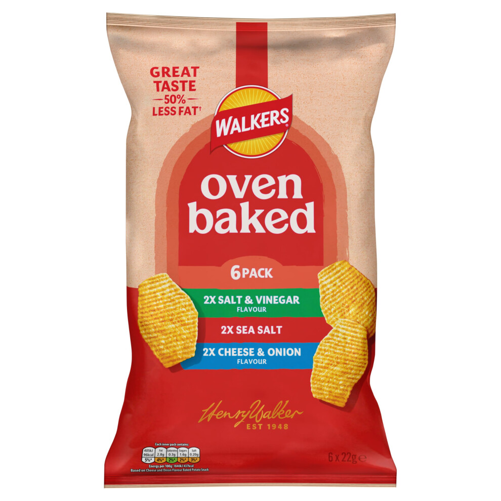 Walkers Oven Baked Variety Pack Crisps 6 X