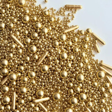 Gold Metallic Sprinkles Mix - Edible Gold Pearls (40 Grams)