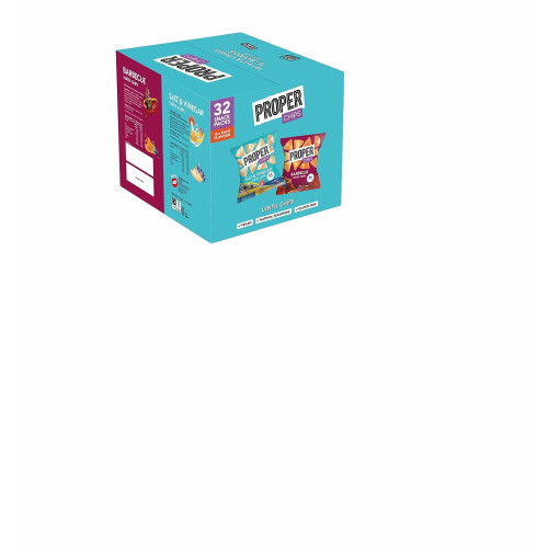 Proper Chips BBQ and Salt & Vinegar Mixed Case - Multipack Chip Box - Vegan - Na