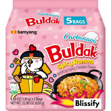 Blissify -Korean Import Hot Chicken Flavour Carbo nara Noodles - Fire Fried Supe