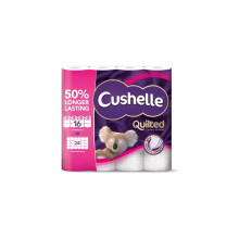 Cushelle Quilted 50% Longer Lasting Toilet Roll 16 Equals 24 Regular