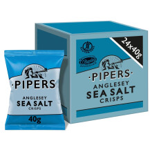 Pipers Anglesey Sea Salt Crisps 40g x 24 Packs. Gluten