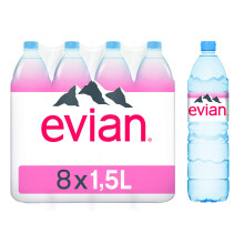 Evian Natural Mineral Water Bottles Net Weight 1.5 L Pack of