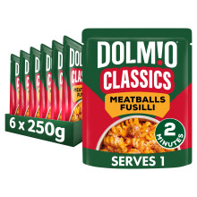 Dolmio Classics Pasta Meatballs Fusilli Ready Meals Pouch, Bulk