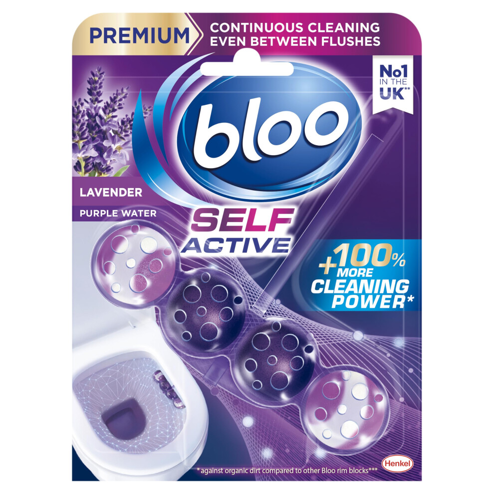 Bloo Self Active Single Lavender Toilet Rim Block. Hanging Toilet Rim