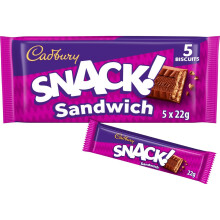 Cadbury Snack! Sandwich, Milk Chocolate Covered Biscuits, Multipack