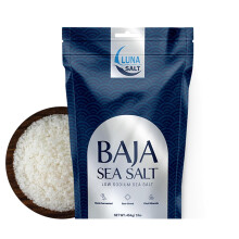 Baja Sea Salt – Hand-Harvested, 454g, Sun-Dried, 90+ Elements, Low-Sodium Gourmet Salt – Premium Cooking & Health-Friendly Seasoning – Resealabl