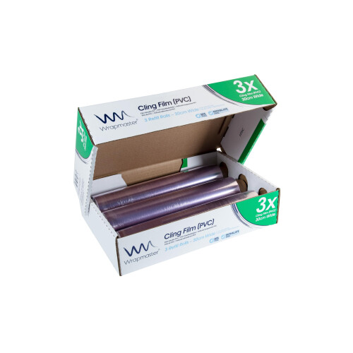Wrapmaster WRAPMASTER 3000 CLING FILM REFILLS - 3 ROLLS, 12" Wide x 1000ft