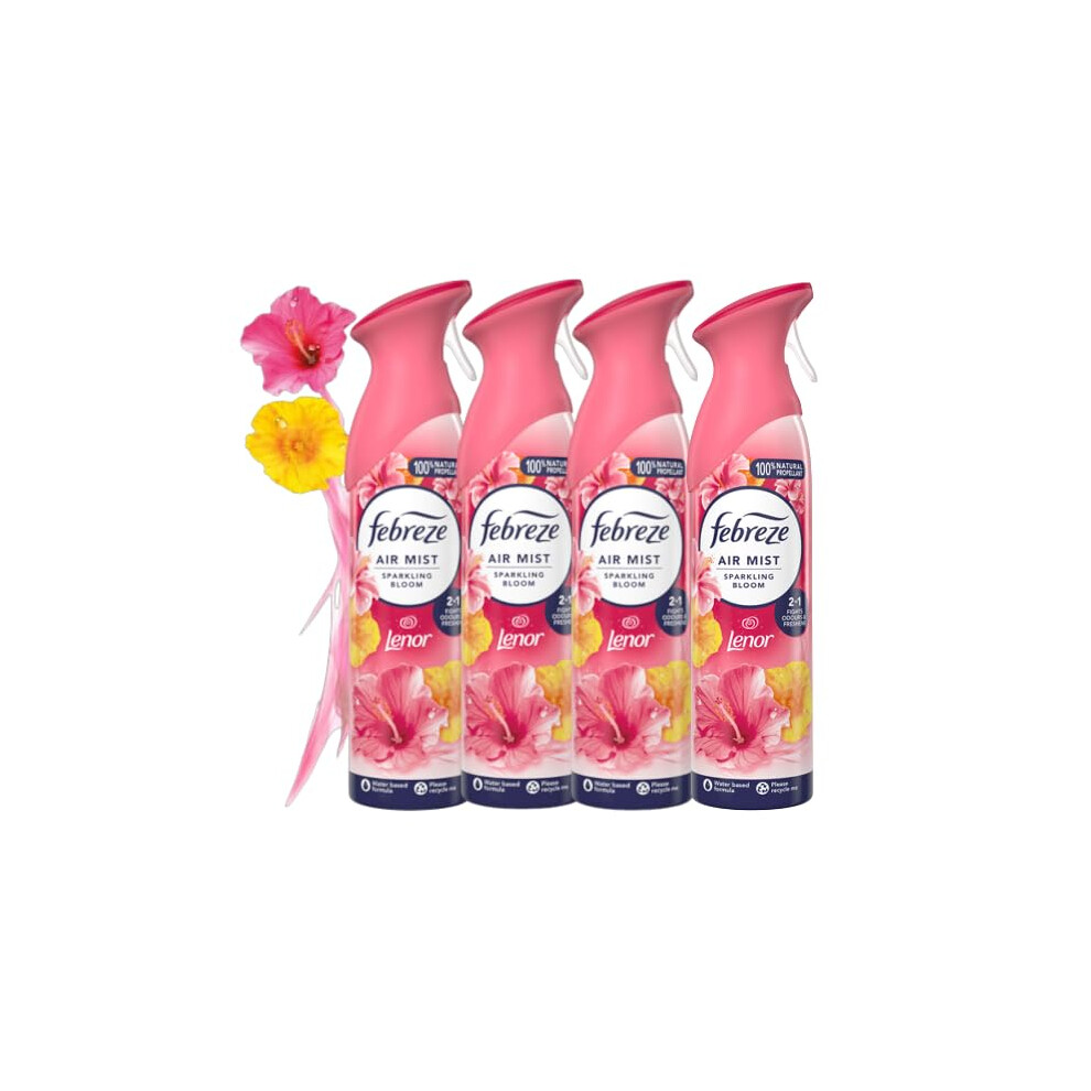 Febreze Air Freshener Spray Lenor Sparkling Bloom 185Ml X 4 | Odour