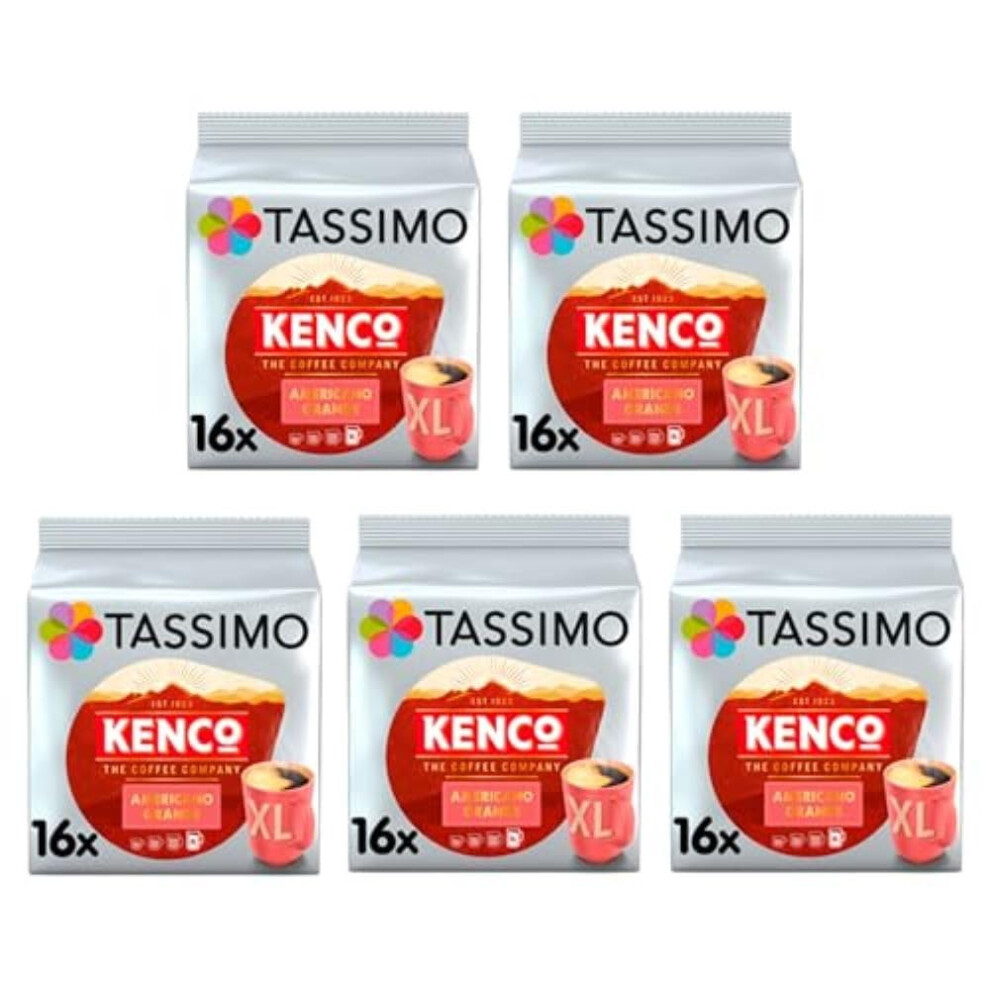 Tassimo Kenco Americano Grande Xl Coffee Pods X16 (Pack Of 5, Total