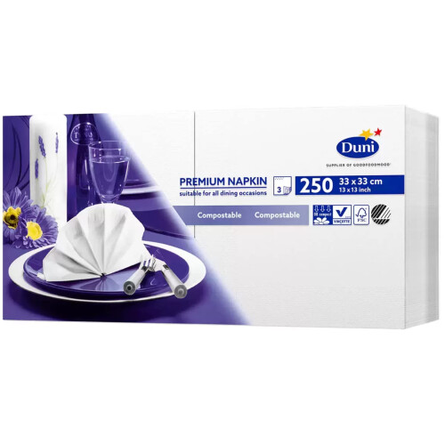 Duni 250 Large Premium Napkins (33cm 3ply),