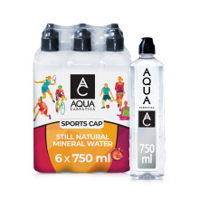 AQUA Carpatica Sports Cap 750ml x 6 - Pure Natural Still Mineral Water for Active Hydration, Virtually Nitrate-Free, Low Sodium, Naturally Alkaline