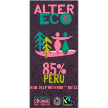 Alter Eco 85% Peru Dark Chocolate Bar, Vegan Chocolate & Organic