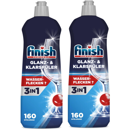 Finish Finish Dishwasher Rinse Aid Liquid Shine & Protect, Regular, Pack 2
