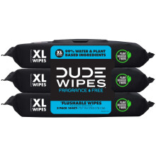 Dude Wipes Flushable Wet Wipes Dispenser (3 Packs 48 Wipes), Unscented Wet Wipes