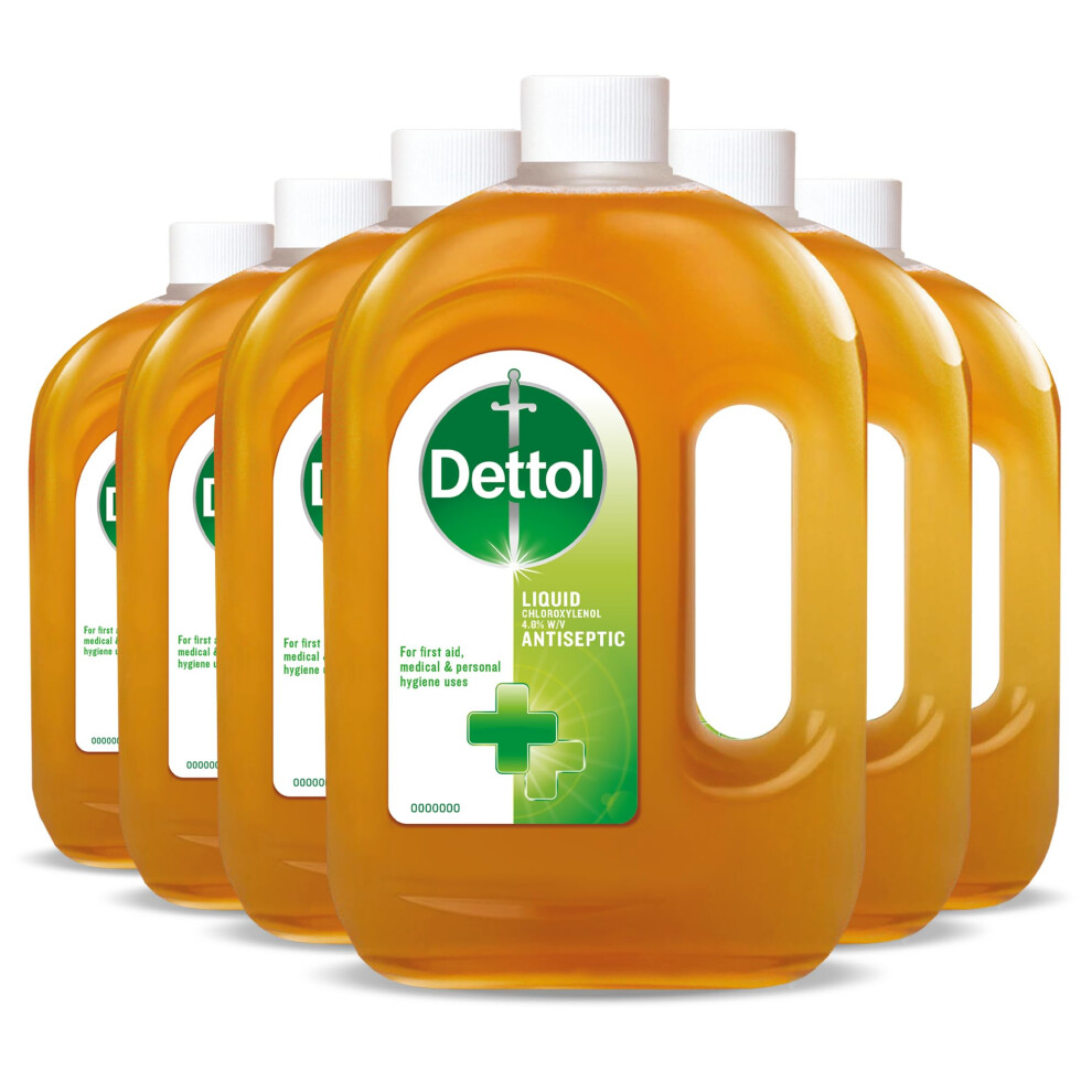 Dettol Antiseptic Liquid, Multipack Of 6 X 750Ml, Total 4.5L,