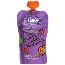 Ella's Kitchen Stage 1 From 4 Months Organic Sweet Potato, Pumpkin, Apple and Blueberries 120 g (Pack of 7)