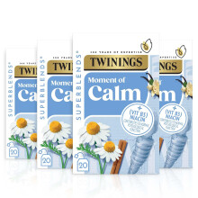 Twinings Superblends Calm Tea - Spiced Camomile, Vanilla & Roasted Chicory Root Herbal Tea Infusion with Vitamin B3 (Niacin), 80 Biodegradable Tea Ba