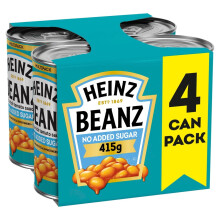 Heinz No Added Sugar Baked Beans in a Rich Tomato Sauce 4 x