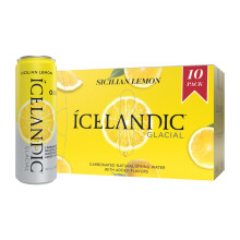 Icelandic Glacial Sparkling Water, Sicilian Lemon, 330 ml Cans, 10
