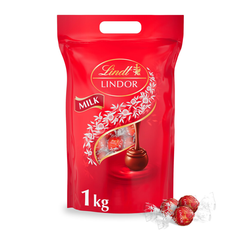 Lindt Lindor Milk Chocolate Truffles – 1Kg Bag (Approx. 80 Balls) – Smooth Filling – Gift, Birthday, Congratulations, Sharing Treat