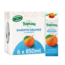 Tropicana - Orange Fruit Juice with No Bits - Long Life Pure Orange Juice, No Added Sugar, No Added Artificial Flavours, with Vitamin C - Breakfast D