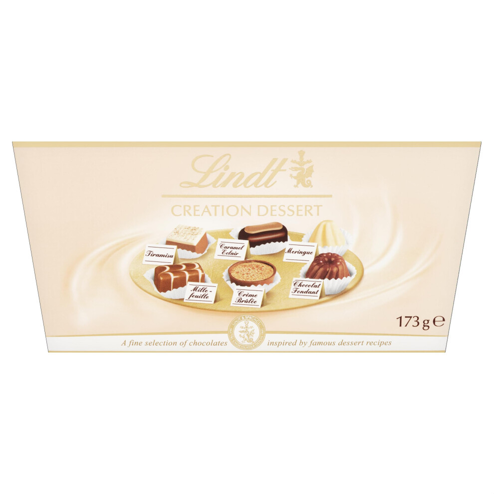 Lindt Creation Dessert Chocolate Box – 173G – Gift – Assorted Milk, & Chocolates Inspired By Classic Desserts Dark/White