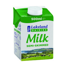 Lakeland Semi-Skimmed Milk 500ml (Pack of 12)