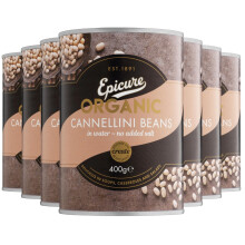 Epicure Organic Tinned Cannellini Beans in Water No Added Salt, 400 g