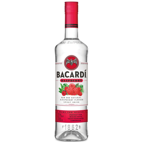 BACARDI BACARDÍ Raspberry, 27% ABV, 70cl / 700ml, Rum Blended w/ Crisp