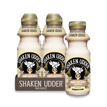 Shaken Udder Vanilla Milkshake,8 x 330ml,Made with Madagascan Vanilla,High in Calcium & Protein,Less Than 5% Added Sugar,Vegetaria