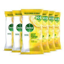 Dettol Antibacterial Multipurpose Cleaning Wipes, Citrus Zest Scent,