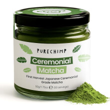 PureChimp Ceremonial Grade Matcha Powder 50g. 100% Pure Green Tea. Shade-Grown for MatchaLatte