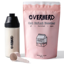 Overherd Oat Milk Powder Starter Set - Includes 8 Litre Pouch, Glass