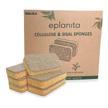 eplanita Natural Plant Based Scrub Sponges (6 Pack), Non-Scratch,