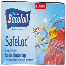 BacoFoil Safeloc Food and Freezer Medium Bags, 76