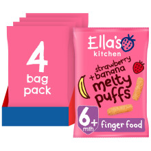 Ella's Kitchen Organic Strawberry & Banana Melty Puffs (4 x