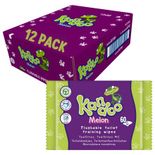 Kandoo Melon Flushable Moist Toilet Wipes, 12 x 60 Wipes