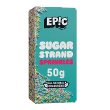 EPIC SNAX CO Sugar Strands Sprinkle Toppers – Classic Rainbow Sprinkles for Cakes, Cupcakes, Ice Cream & Desserts, 50 g Box