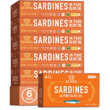 Sea Castle Sardines in Pure Olive Oil 125g (Pack of 6) | Rich in