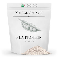 NorCal Organic - Proteine di Piselli Isolate - 100% Vegano e Biologico - SENZA AROMI - 2 Libbre (1 Pack) - 35 Porzioni