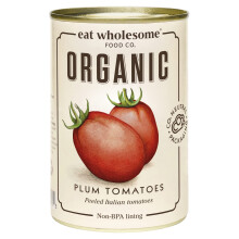 Eat Wholesome Organic Peeled Plum Tomatoes, 400g (Pack of 12) - 100%