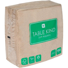 Table Kind | 100 Bulk Pack Soft Recycled Paper Napkins, Brown