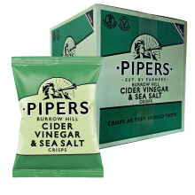 Pipers Burrow Hill Cider Vinegar & Sea Salt Crisps 40g x 24 Packs