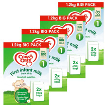 1.2kg Cow & Gate First Infant Milk Suitable From Birth Pack of