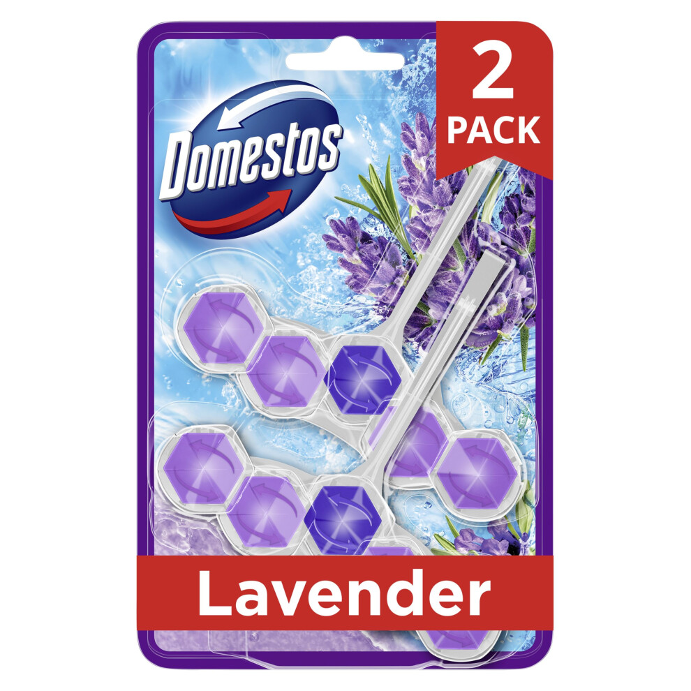 Domestos Power 5 Lavender Toilet Rim Blocks Toilet Freshener With A