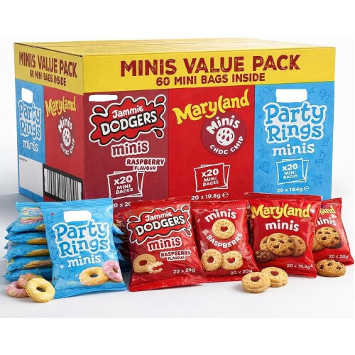FOX Mini Biscuit Variety Pack 60 Count – Jammie Dodgers, Maryland