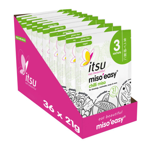 Itsu Chilli Miso Soup Sachets | Instant Miso'Easy Chilli Miso Paste |