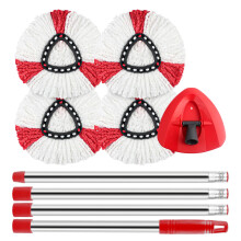 PIMEKOY Spin Mop Head Replacement & Handle Compatible with Vileda Turbo Mop