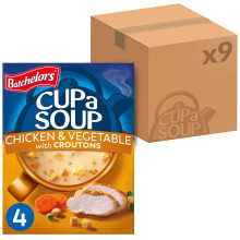 Batchelors Cup a Soup Chicken & Vegetable With Croutons Instant Soup, 4 Sachets